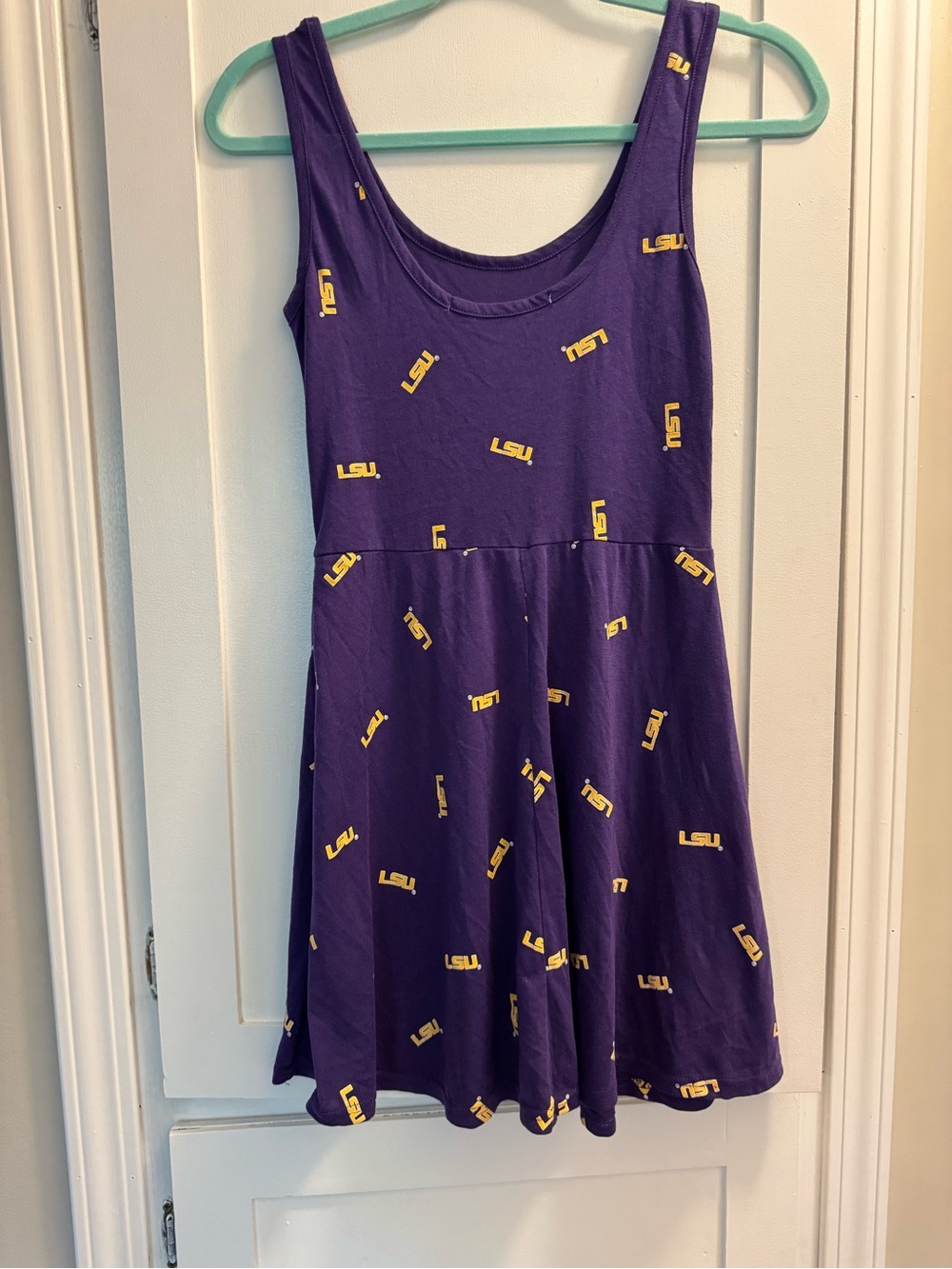 LSU Tigers Purple Logo Print Sleeveless Skater Dress Women’s Size Small Chicka-d